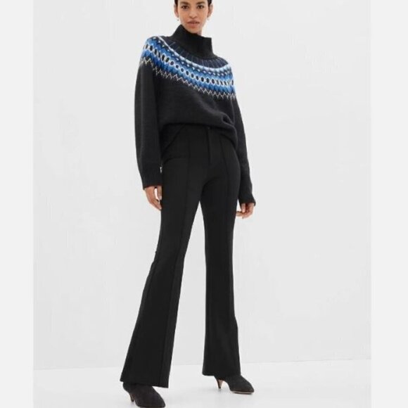 GAP High Rise Ponte Y2k Vibes SPLIT FLARE Pants Navy Blue Size 12 MSRP $90 - Picture 5 of 6